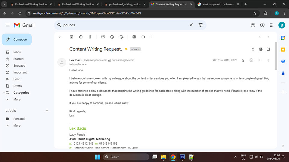 Cold-pitched writing work conversion